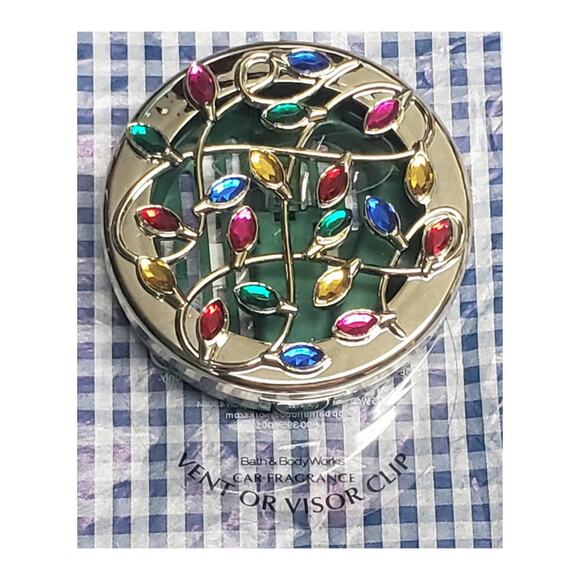 BBW Colorful Christmas Lights Visor / Vent Clip Car Fragrance Holder Decor - Picture 2 of 2